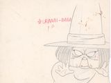 cartoon drawing of a man with a hat and glasses smoking a cigarette