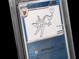 la carte se trouve dans un étui en plastique transparent sur lequel est représenté un dessin