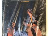 the cover of a comic book with a man on a boat