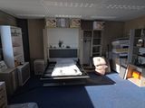 une photo d'un salon avec un canapé et une télévision