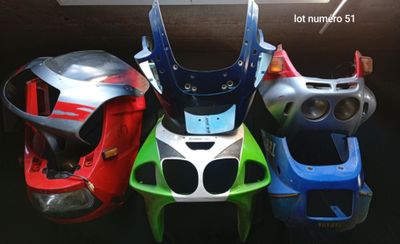 Tetes de fourche, dont 2 avec phare, diverses marques,…