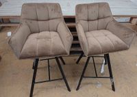 Lot de 2 chaises de bar pivotantes en velours champagne , Di… (photo 2)
