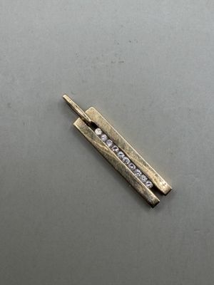 Pendentif rectangulaire en or jaune 750 millièmes serti d'un… - Photo 1