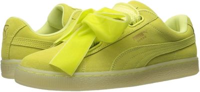Baskets Puma Sued Bow jaunes à semelles blanches
