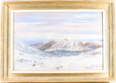 Léon HEYMANN (XXe siècle), Paysage de neige, pastel, signée …
