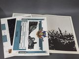 three cards with a picture of a man on a motorcycle and a picture of a man on a motorcycle