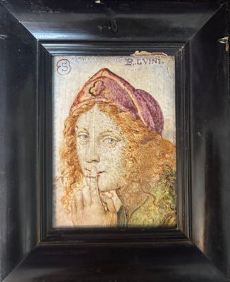 an image of a painting of a woman with her hand on her chin