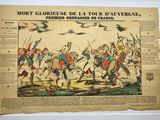 an old newspaper with a drawing of a military scene on it