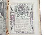 an open book with a picture of a man riding a horse