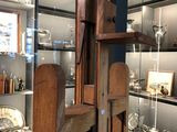 a display case with many different items in it