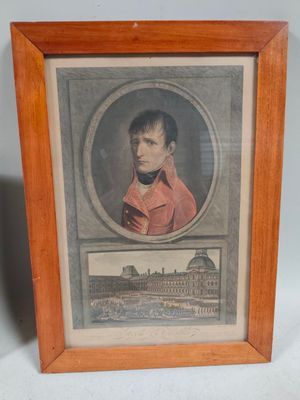 an old picture of a man in a red shirt and a picture of a building