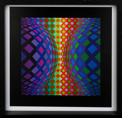 VICTOR VASARELY (D’APRES), « REECH », Impression offset en couleurs su