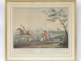 an image of a painting of a man riding a horse and a dog
