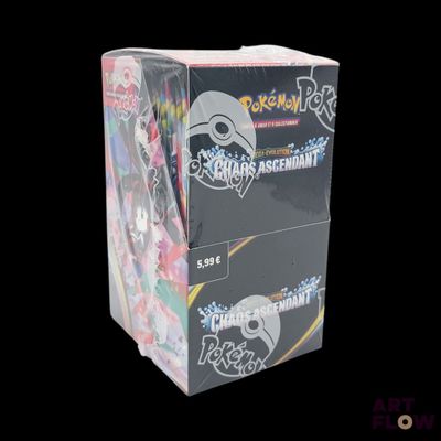 a box of pokemon trading cards on a black background