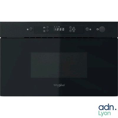 the oven is black and has buttons on the front of it