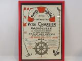 photo encadrée d'une affiche rouge et blanche avec une bordure rouge