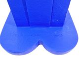 an image of a close up of a blue object on a white background