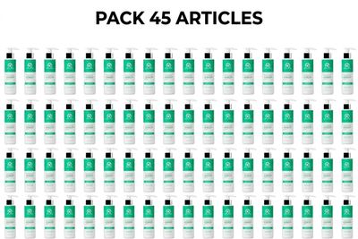 un grand ensemble de flacons de produits de soin pour la peau sur fond blanc