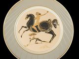 a plate with a picture of a horse on it