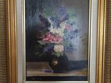 a picture of a painting of flowers in a vase