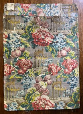 a close up of a piece of fabric with flowers on it