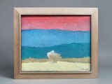 an image of a painting of a boat on a beach