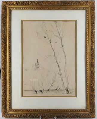 DUNOYER DE SEGONZAC André 1884-1974. " Paysage aux arbres".