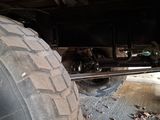 a close up view of a tire on a truck