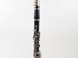 a close up of a clarinet on a white background