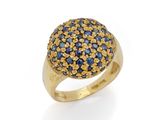 une bague en or 18 carats sertie de saphirs et de diamants