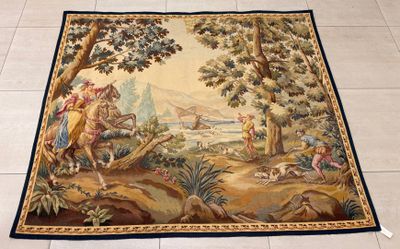 AUBUSSON, Scène de chasse au cerf, tapisserie. - Photo 1