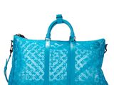 louis vuittou blue leather and lace duffle bag