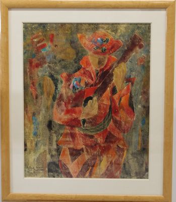 an image of a painting of a man playing a guitar