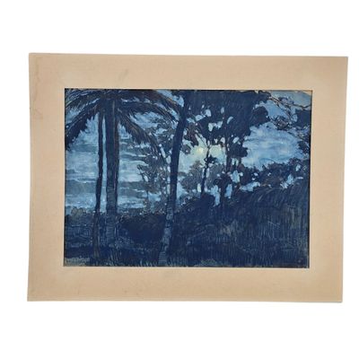 une image représentant une photo d'un tableau représentant des arbres sur fond blanc