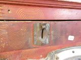 a close up of a piece of luggage that is rusted