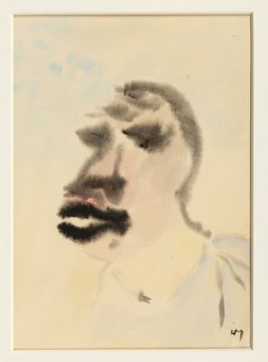 une image représentant un tableau d'un homme portant une moustache