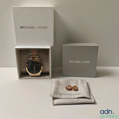 michael kors watch and wedding bands in a box