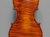 an old violin with a wooden back and a long neck
