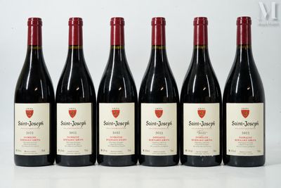 six bouteilles de vin rouge sont alignées sur une surface blanche