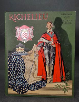 un vieux livre sur lequel figure l'image d'un homme vêtu d'une cape rouge