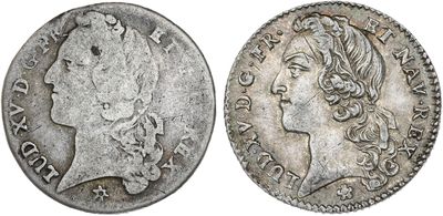 une pièce d'argent portant une tête de femme et une couronne