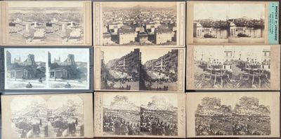 plusieurs vieilles photos d'une ville où il y a beaucoup de monde