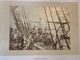an old photo of a group of people on a boat
