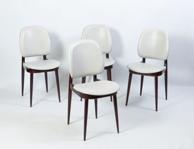 Pierre GUARICHE (1926-1995) Suite de quatre chaises modèle P…