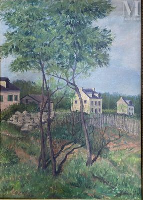 École FRANÇAISE du XXᵉ siècle Paysage aux maisons
