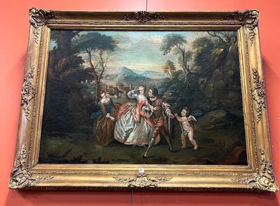 peinture sur le mur d'un musée représentant une femme et deux enfants