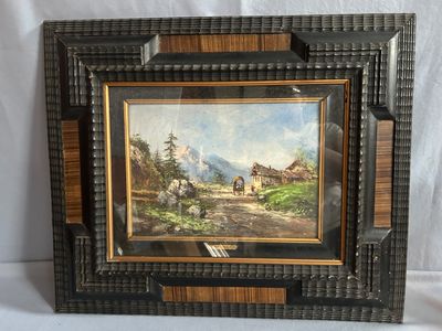 une photo d'une photo d'une photo représentant un paysage de montagne