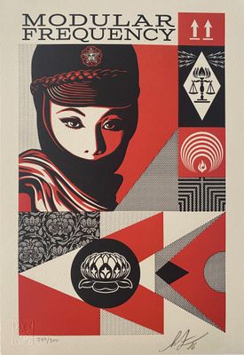a poster of a woman wearing a scarf and a scarf over her head