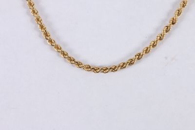 Collier en or jaune 750 ‰ à maille torsadée, avec chainette … - Photo 1