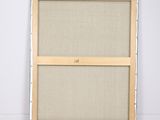 a painting of a wooden frame with a white background and a beige background